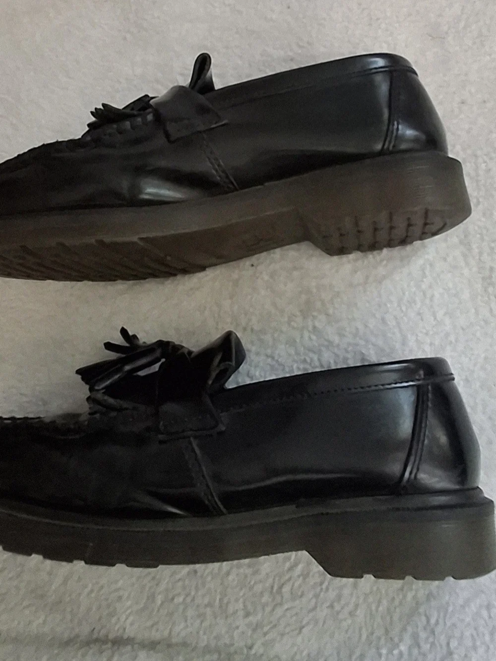 Dr. Martens Adrian Tassel Loafer Men10 Black Smooth Leather Casual Shoes Eby3417